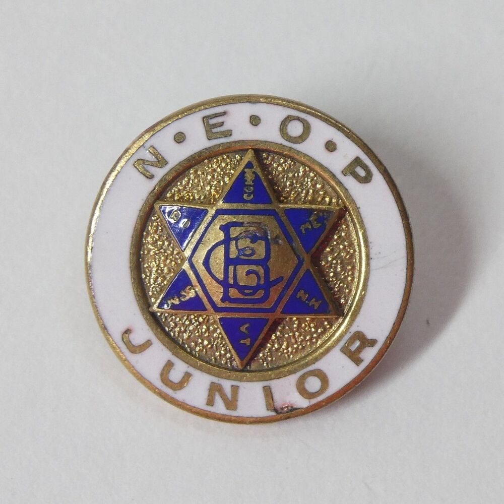 NEOP Junior New England Order of Protection Lapel Pin Vintage Enamel Fraternal